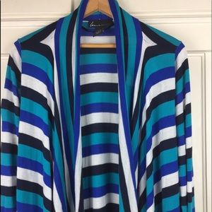 Striped Open Cardigan